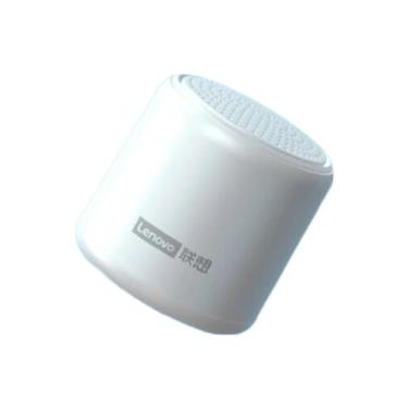 Imagem de Mini caixa de som stereo sem fio L01, cor branco, compatível com bluetooth e com 90 dias de garantia de fabricação.