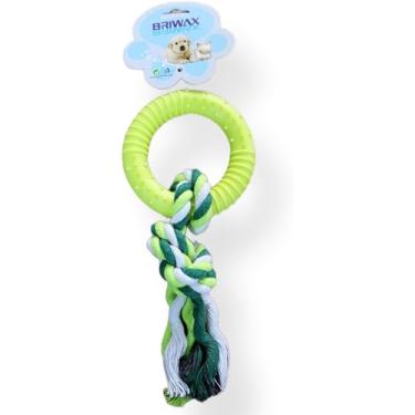 Imagem de Brinquedo Mordedor Para Cachorro Argola Puxador Corda (AMARELO)