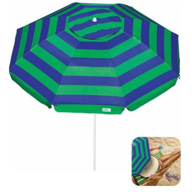 Imagem de Guarda Sol 2m Em Aço Sombreiro Caribe Praia Piscina Camping Azul - 1404 Tobee