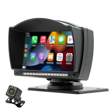 Imagem de XRC TECH Tela sensível ao toque IPS de 4,7 polegadas estéreo portátil para carplay sem fio Android reprodutor multimídia automático automático Bluetooth tela de carplay compatível com Air Play Mirror Link FM/USB/TF