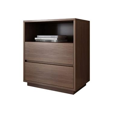 Imagem de Mesa lateral armário com gaveta dupla moderna para casa sala de estar pequena mesa lateral quarto armário de armazenamento de cabeceira decoração de escritório mesa de centro para sala de estar