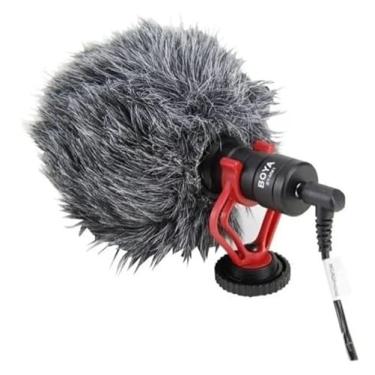 Imagem de by-MM1 Microfone de espingarda na câmera para iPhone, smartphones Android, câmeras DSLR e filmadoras – Microfone para câmera sem bateria, microfone de vídeo Vlog