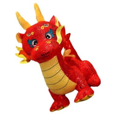 Imagem de HOOTNEE Boneca Mascote do Ano do Dragão presentes de aniversário lembrancinhas de aniversário estatueta de dragão de boneca dragão do zodíaco animal o presente brinquedo dragão chinês bebê