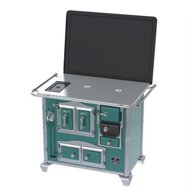 Imagem de Fogao a Lenha Venax n 2 Imperador Chapa de Aluminio Turquesa