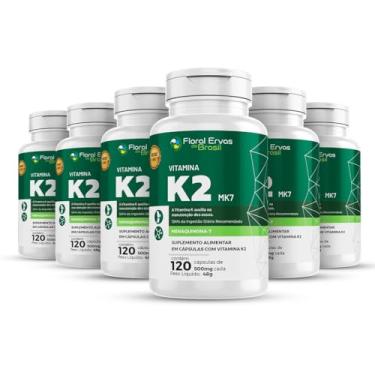 Imagem de Vitamina K2 Mk7 350mg 6x 120 Cápsulas Menaquinona-7