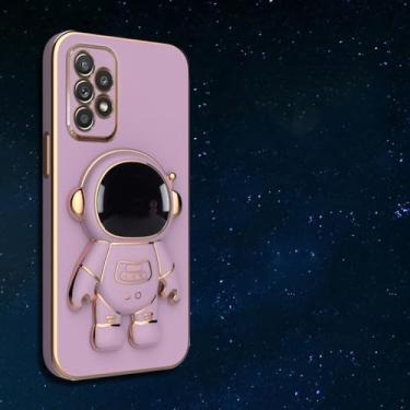 Imagem de Capa de suporte de telefone revestido de astronauta para Samsung Galaxy A14 A24 A34 A54 A74 A04 A04E F13 M13 4G 5G Capa de silicone, lavanda, para A74 5G