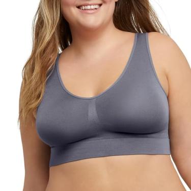 Imagem de JUST MY SIZE Hanes Sutiã feminino sem costura, sutiã pulôver leve e confortável, tamanhos grandes, Jato privado, GG