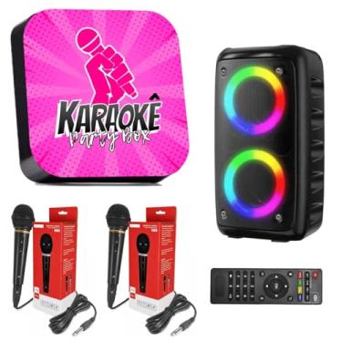 Imagem de Karaokê Party Box Rosa Completo +2 Microfones + Caixa de Som +De 2000 Músicas (Com Pontuação) Jukebox ORIGINAL