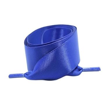Imagem de Silk Flat Ribbons Sneakers Laces Wedding Unisex Suitable Satin Ided Polyester Smooth Women Candy Shoe ShoeLace (Color : Royal blue, Size : 80cm)