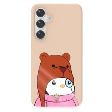 Imagem de VELVET CAVIAR x Pudgy Penguins compatível com Samsung Galaxy S24 Plus Capa fofa - Bege Huddle Up
