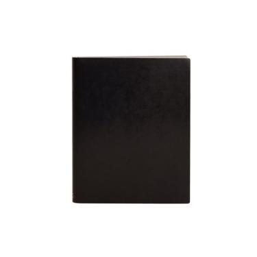 Imagem de Paperthinks Caderno preto de couro reciclado com pauta extragrande, 17,8 x 22,8 cm