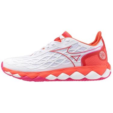 Imagem de Mizuno Tênis feminino Wave Enforce Tour Ac, Branco-vermelho radiante, 36