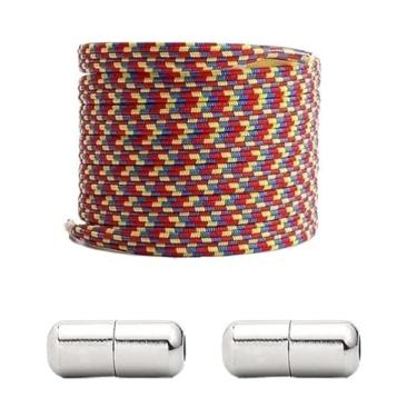 Imagem de Cadarços Elásticos Em Bloco De Cores, Sem Laços, Cadarços Para Tênis, Sem Cadarços, Para Crianças E Adultos, Sapato Plano, Cadarço De Renda(Color:Red Yellow Blue)