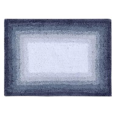 Imagem de Better Trends Torrent Collection é tapete de banheiro ultramacio, felpudo e absorvente, 100% algodão em cores vibrantes, retângulo 43 x 61 cm, cinza