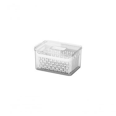 Imagem de Organizador Com Cesto 6 L Para Geladeira Plástico Caixa Organizadora Empilhável