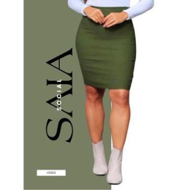 Imagem de Saia Mídi Justa Lápis De Bengaline Social Elegância no Seu Dia a Dia-Feminino