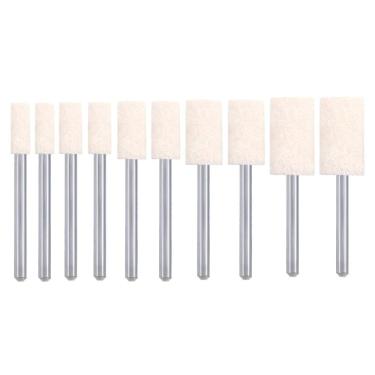 Imagem de Kit 10 Ponta Montada 4 A 10Mm Lã Feltro Haste 3Mm Polimento