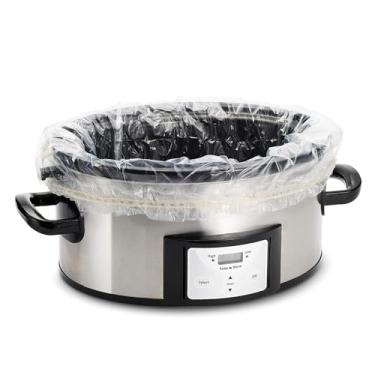 Imagem de PanSaver Forros de cozimento lento transparentes para limpeza fácil – Forros descartáveis para buffet, forno até 100 °C (conjunto de panela lenta de 10 a 35 x 53 cm)