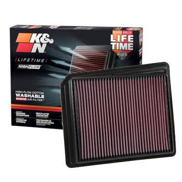 Imagem de K&N Filtro de ar do motor: Aumente a potência e o reboque, lavável, premium, filtro de ar de substituição: compatível com 2017-2019 V8 5.6L NISSAN Titan, 33-5062