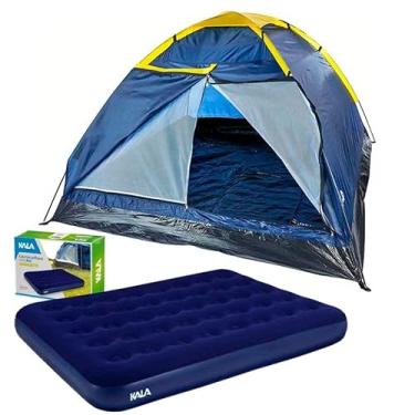 Imagem de Barraca Camping até 4 Pessoas Porta Dupla com Colchão Inflável Casal Resistente