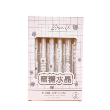 Imagem de Joucien 6 peças/caixa - 0,5 mm caixa preta prensa neutra caneta ST cabeça de secagem rápida caneta neutra - mel