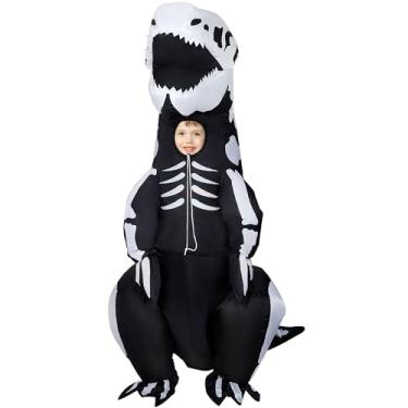 Imagem de Lulu Home 6.5FT H Inflatable Dinosaur T-Rex Costume for Kids, Halloween Blow Up Fancy Dress Costume for Boys Girls Dinosaur Themed Party Trick or Treat Activity, Black & White - Medium