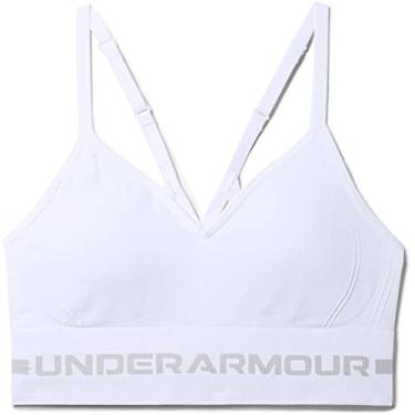 Imagem de Under Armour Sutiã esportivo longo sem costura de baixo impacto, Branco (100)/Cinza halo, PP