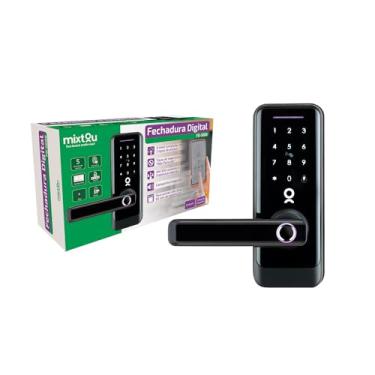 Imagem de Fechadura Digital Eletrônica Compacta com Biométrica, Teclado e Cartão Casa Inteligente Mixtou