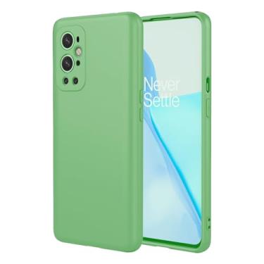 Imagem de EUAGVQY Capa para OnePlus 9 Pro 1+ 9 Pro, capa de silicone líquido com proteção total de microfibra macia, antiarranhões, à prova de choque, capa protetora para OnePlus 9 Pro, Matcha