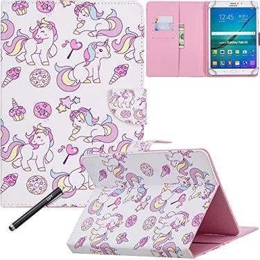 Imagem de Capa universal para tablet de 7,9 a 8,5 polegadas, capa fólio de couro PU NewShine para iPad mini 1/2/3/4, Galaxy Tab 3/4/Note 8.0, Amazon Kindle Fire HD/HDX 8.0 outros modelos de 8 polegadas (2