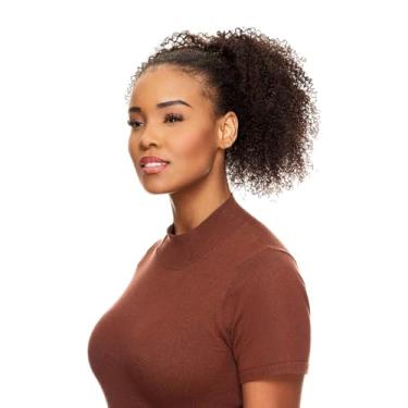 Imagem de Rabo de Cavalo Cabelo Humano Crespo Textura Coily Castanho Escuro De Benguela (40cm)