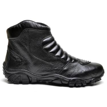 Imagem de Bota Coturno Motociclista Masculina Couro Zíper Adventure - Reta Opost