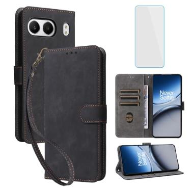 Imagem de IUQXU Capa carteira para celular 1+Nord 4 5G/OnePlus Nord 4 5G com protetor de tela [bloqueio RFID] Capa de celular feminina masculina para OnePlus Nord4 One Plus 1 Plus Nord 4 5G preta