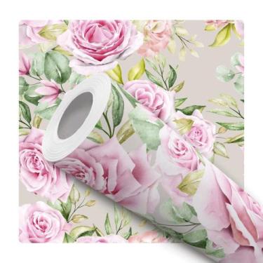 Imagem de Papel De Parede Vinílico Rosa Floral Clássico Quarto 10m - DELIQUADROS