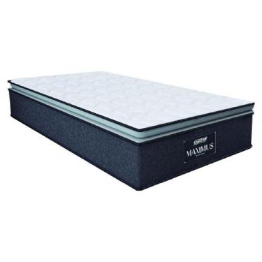 Imagem de Colchão Solteiro Molas Ensacadas Pillow Top Maximus 88x188x28cm Cinza/