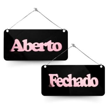 Imagem de Placa Acrílica Frente Verso Aberto Fechado Ventosa Preto - Arte Seduçã