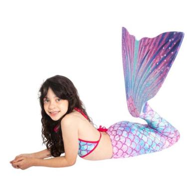 Imagem de Cauda De Sereia Infantil + Nadadeira + Biquíni Completo - Pronta Entre