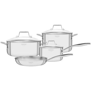 Imagem de Jogo de Panelas Tramontina Inox Prata 4 Peças Grano, Prata, 4