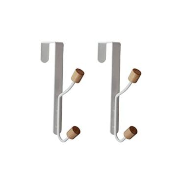 Imagem de Oikos - Conjunto Cabide para Porta Branco com Ganchos 2 Peças