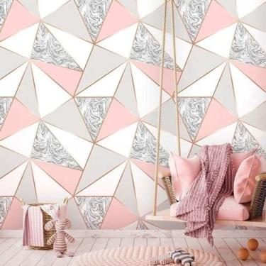 Imagem de Papel De Parede Adesivo Zara Mármore Cinza Rose Gold Autocolante - Lop