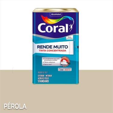 Imagem de Tinta Acrílica Coral Rende Muito Standard Fosco 16L, Pérola