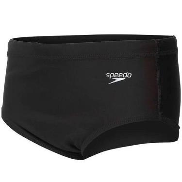 Imagem de Sunga Natação Speedo Solid Infantil LYCRA Praia Piscina, Preto, 8