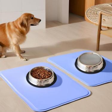 Imagem de 2 UN Base para Pote de Ração Pet: Reutilizável, Absorvente e Ecológico