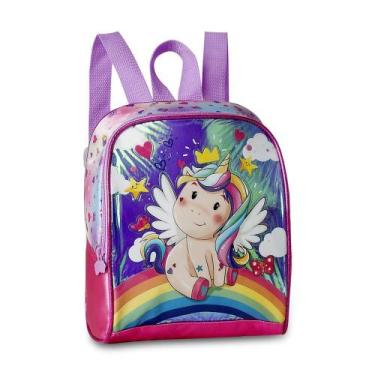 Imagem de Lancheira unicornio holografico bolsa térmica escolar brilhante - Clio