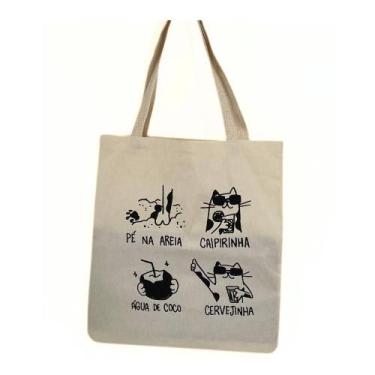 Imagem de Bolsa Ecobag  100% algodão estampa  VIVANT CAT - CARIOCA MAIS