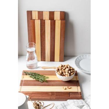 Imagem de Conjunto de Tábuas de Carne Madeira Rústica Pinus 42 35 30cm - Móveis 