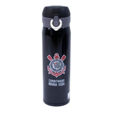 Imagem de Garrafa Térmica Corinthians 450ml Inox Resistente - Mileno