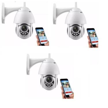 Imagem de kit 3 Câmera Ip Externa Speed Dome Wifi Auto Tracking Ip66 Ptz - V380