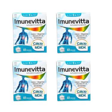 Imagem de Kit 4 Cálcio Mdk Magnésio Vitamina D K 60 Cáps. Imunevitta