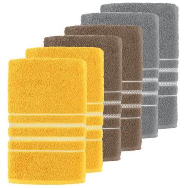 Imagem de Kit 6 Toalhas de Banho Teka Escala 100% Algodão 65X130 cm Sortidas 280